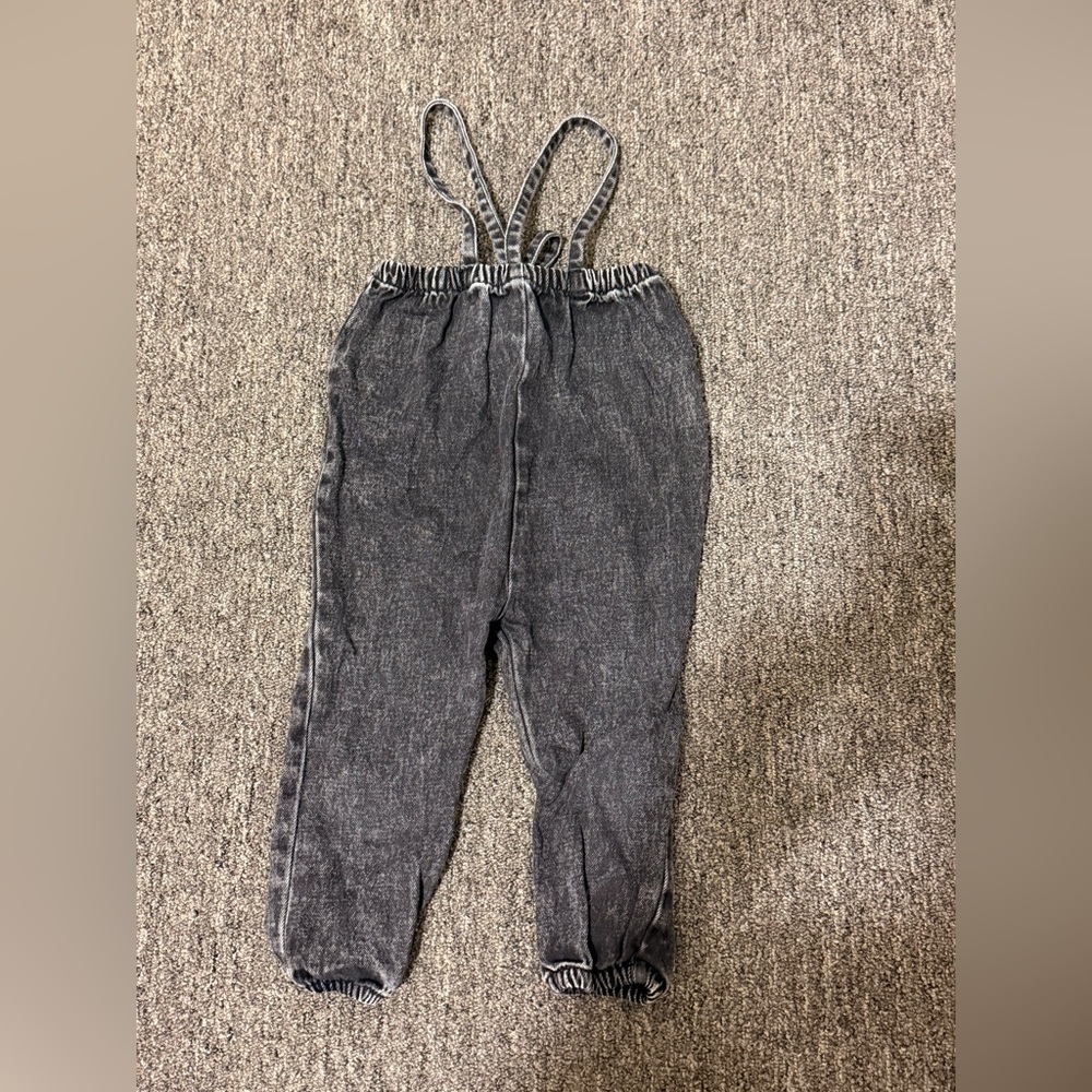 Lillegs Black denim bubble suspenders size 2